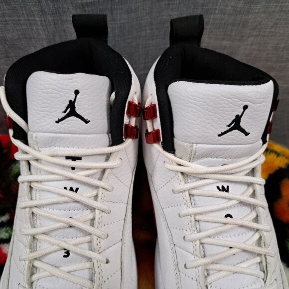 %Size 7 Nike Air Jordan 12 XII Retro Twist Men White Black Leather Sneaker AJ15
